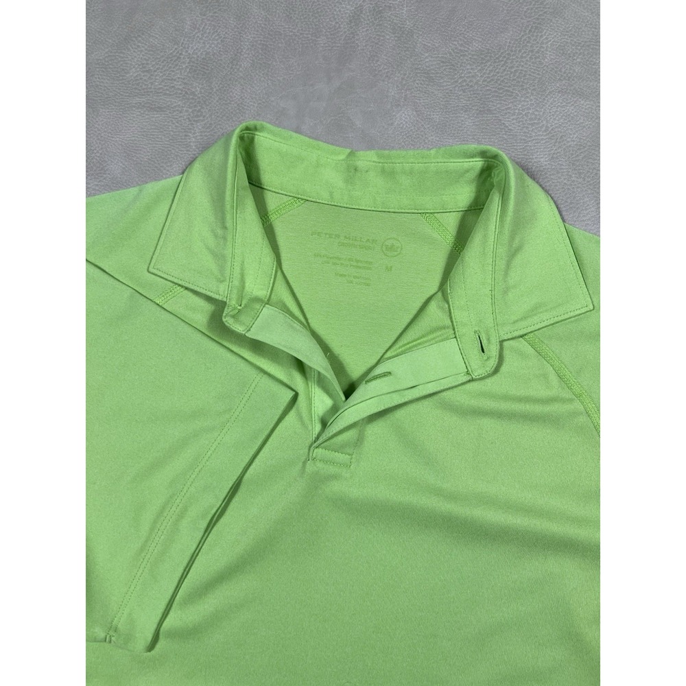 Peter Millar Shirt Size Medium Amsterdam Technical Golf Polo Green Crown Sport